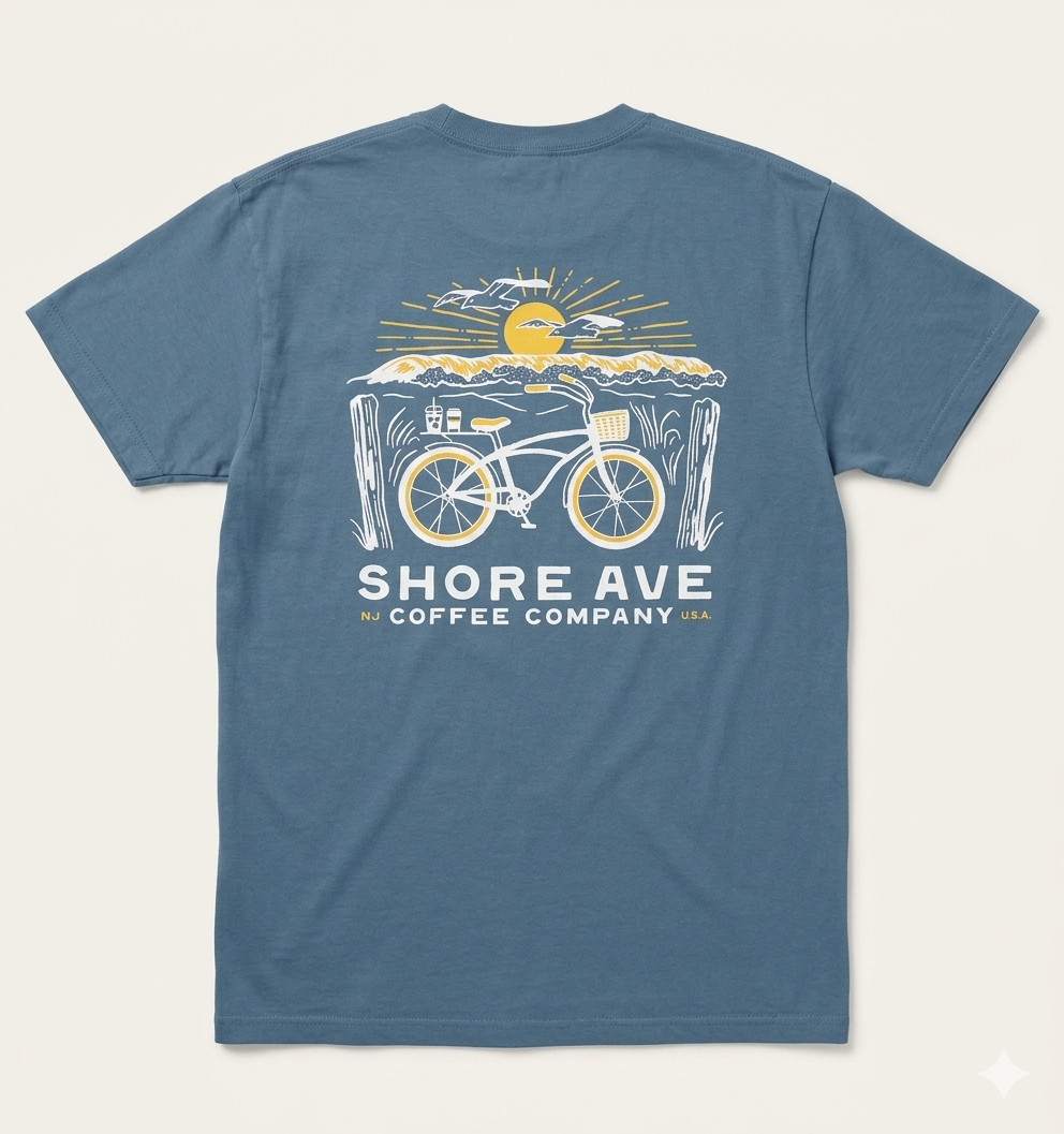 Blue Jean Shore Ave T-Shirt back
