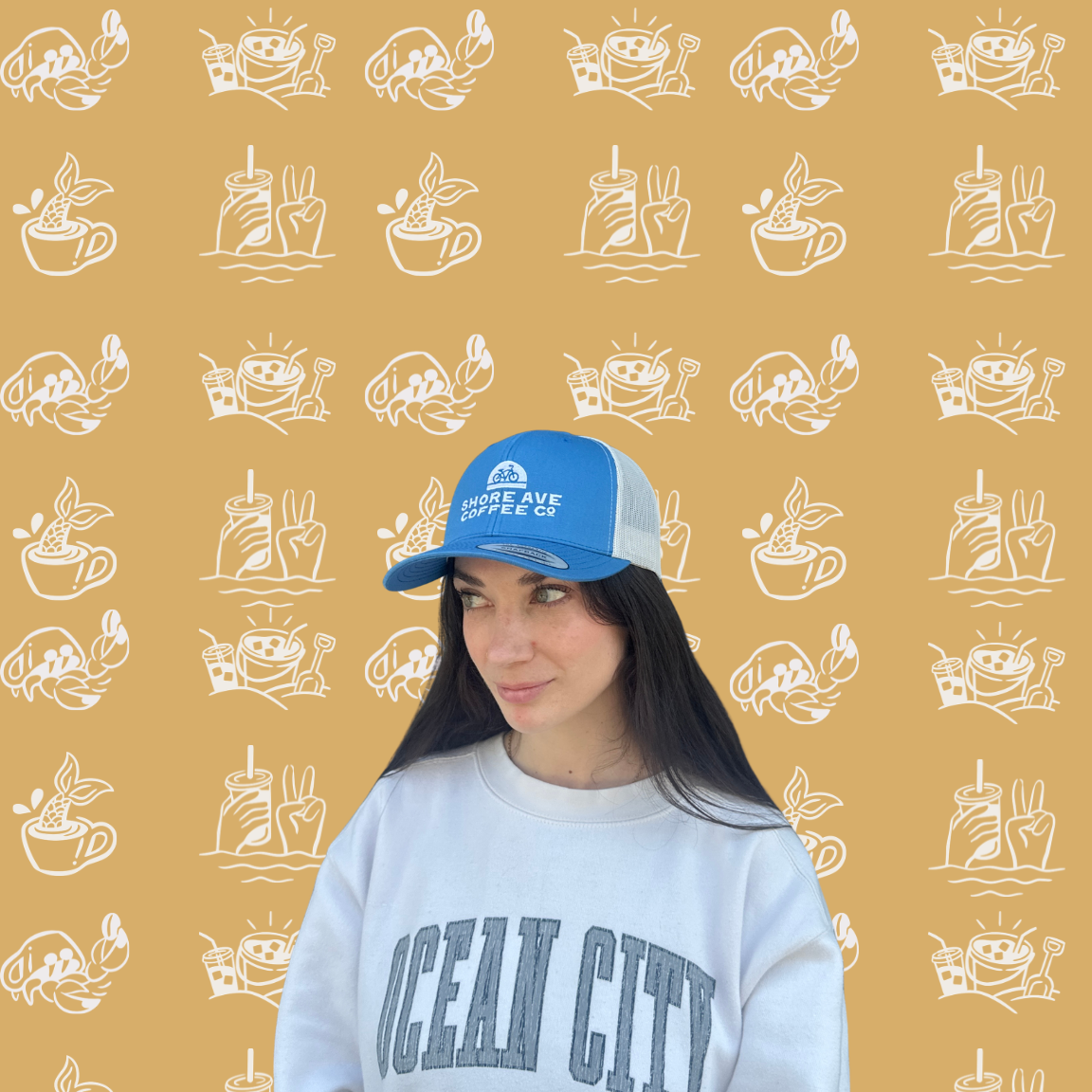 Shore ave blue trucker hat