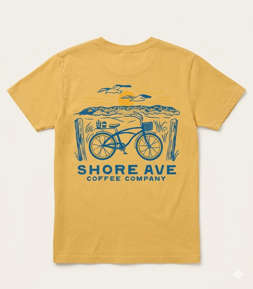 Mustard Shore Ave T-Shirt back