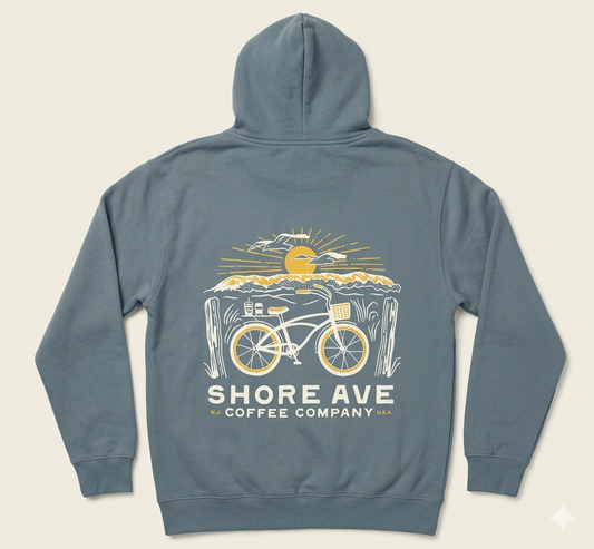 Teal Shore Ave Crewneck back