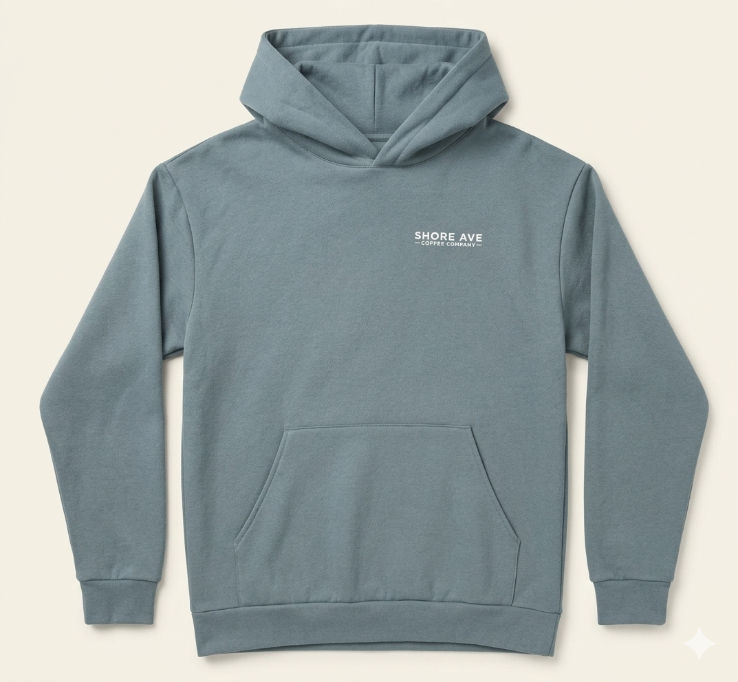 Teal Shore Ave Crewneck front