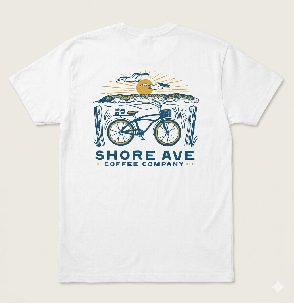 White Men's Shore Ave T-Shirt back