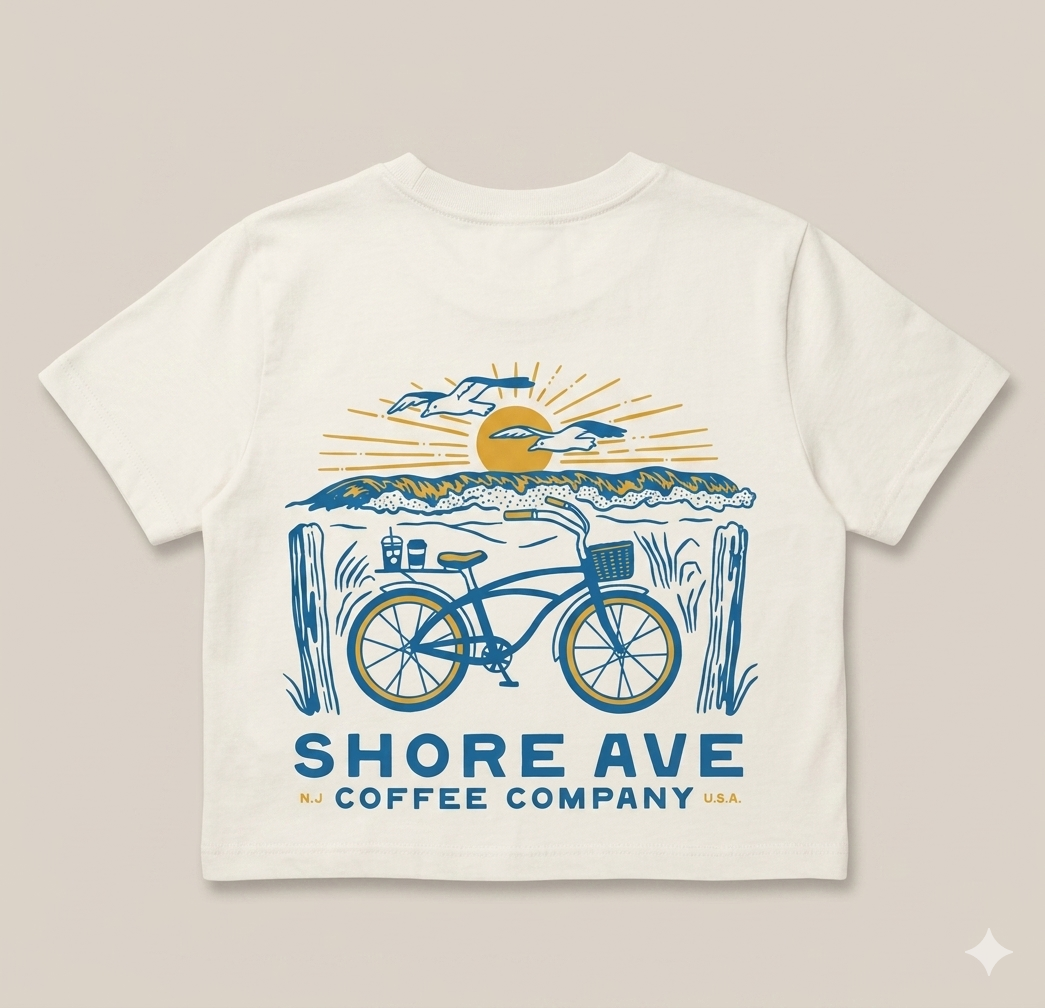 White Women's Shore Ave T-Shirt back