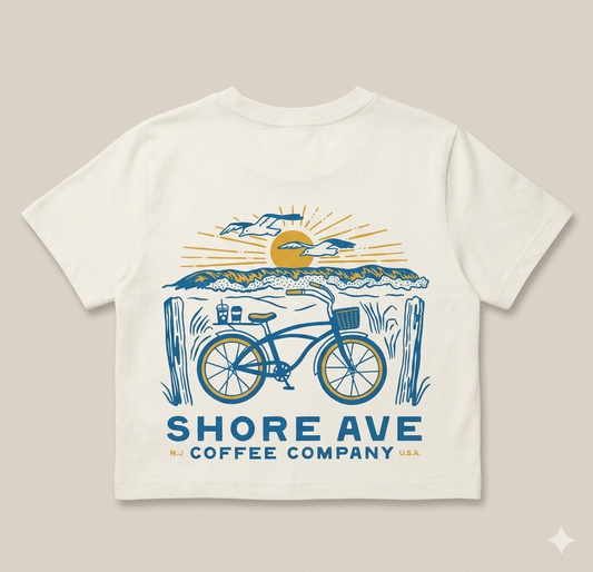 White Women's Shore Ave T-Shirt back