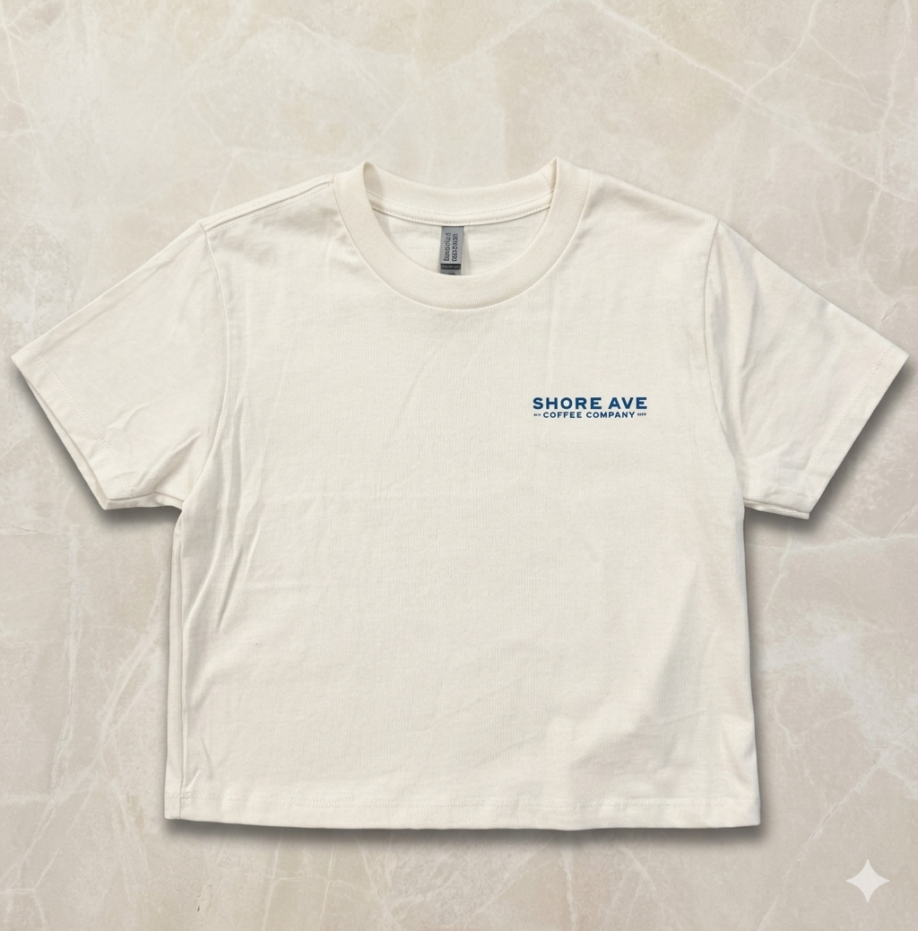 White Women's Shore Ave T-Shirt front